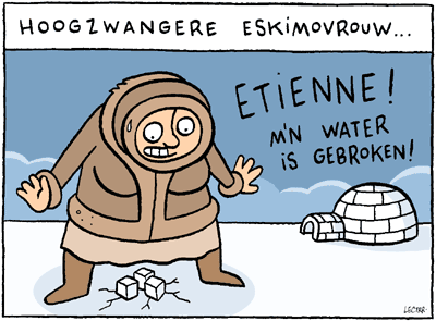 water gebroken van een eskimovrouw