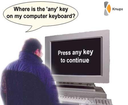 waar zit de any key?